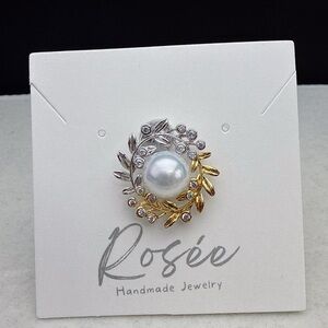 P128 S925 High Quality Freshwater Pearl Two Tone Pendant